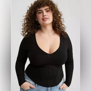 Torrid - Foxy V-Neck Corset Top